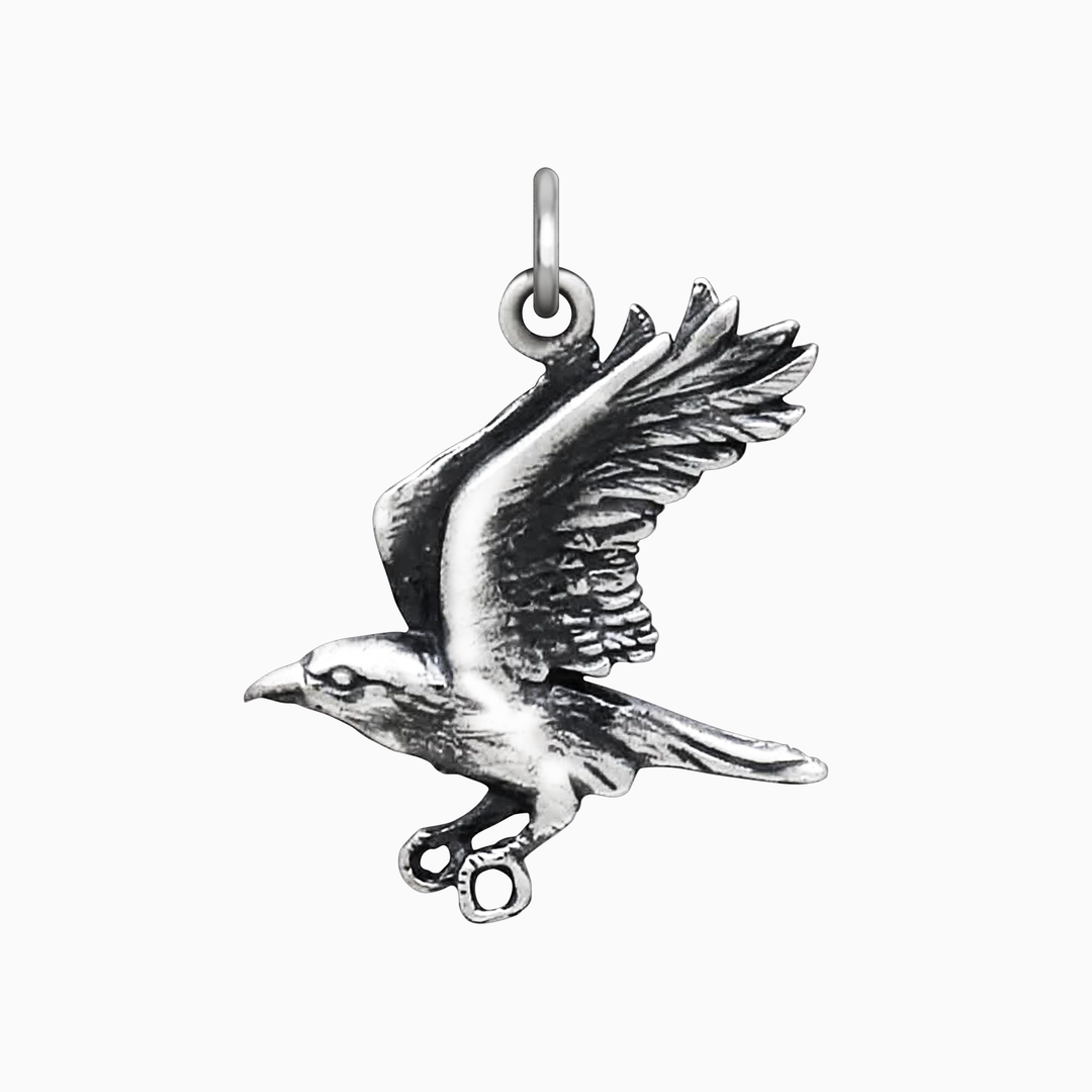 Sterling Silver Flying Raven