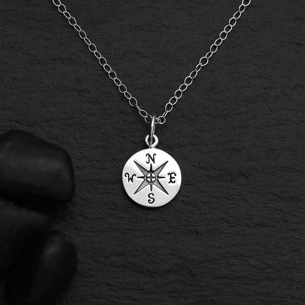 Silver Compass Charm