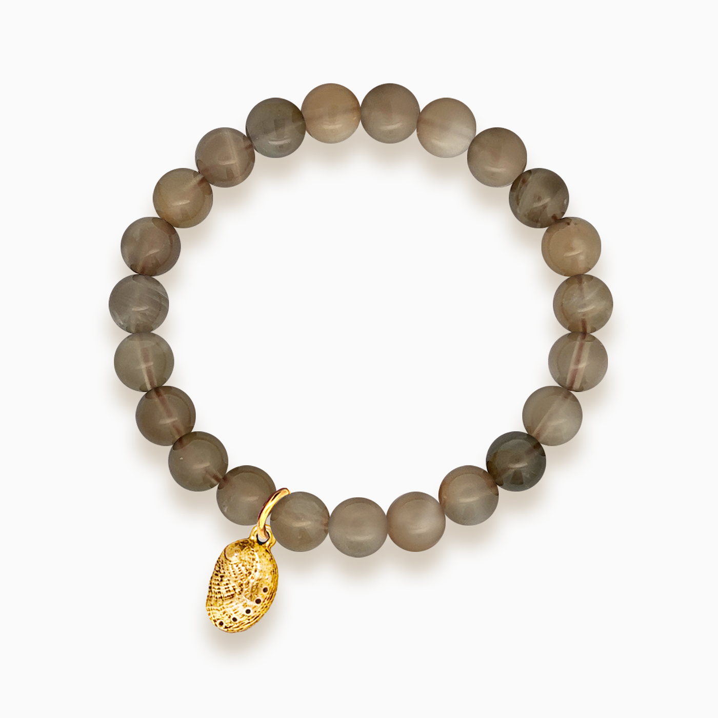 Gemstone Stacker Bracelet With Gold Plated Abalone Charm