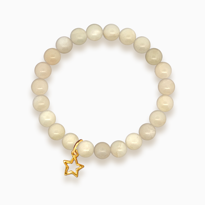 Gemstone Stacker Bracelet With Gold Plated Star Charm