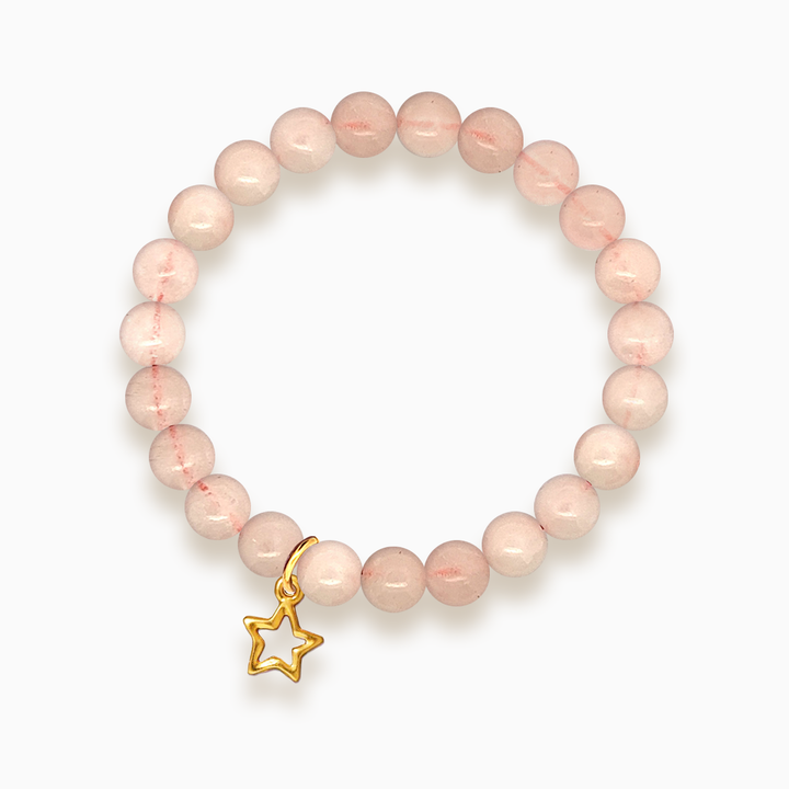 Gemstone Stacker Bracelet With Gold Plated Star Charm