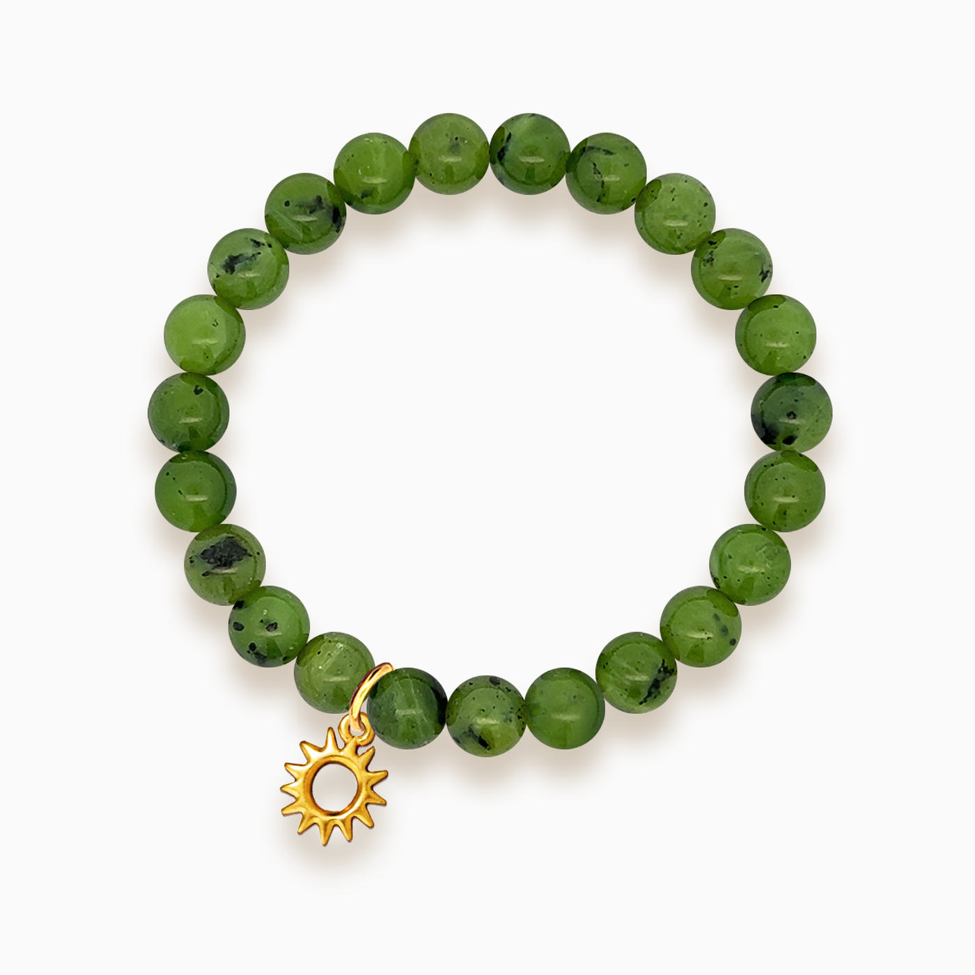 Gemstone Stacker Bracelet With Gold Plated Sun Charm