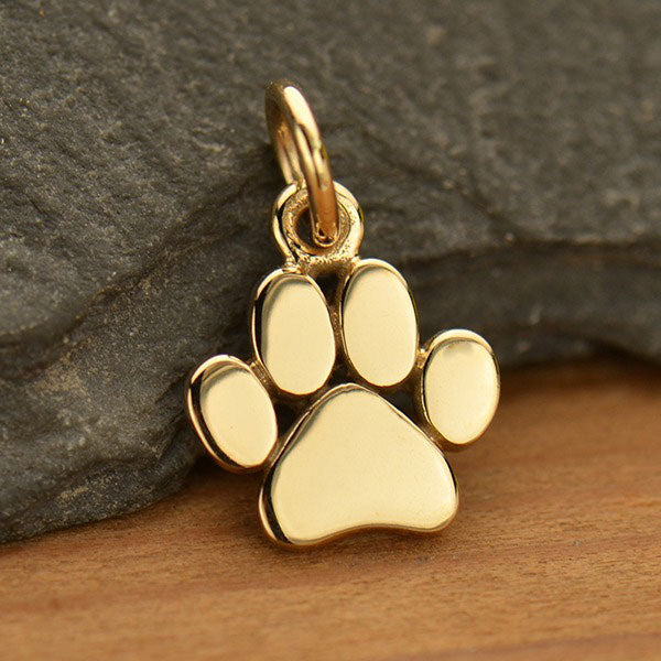 Flat Paw Print Jewelry Charm 13x9mm