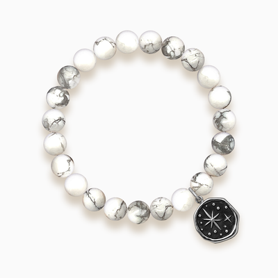 Gemstone Stacker Bracelet With Wax Seal North Star Charm