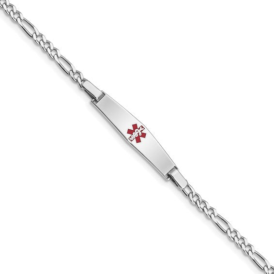 Sterling Silver Medical ID Figaro Bracelet