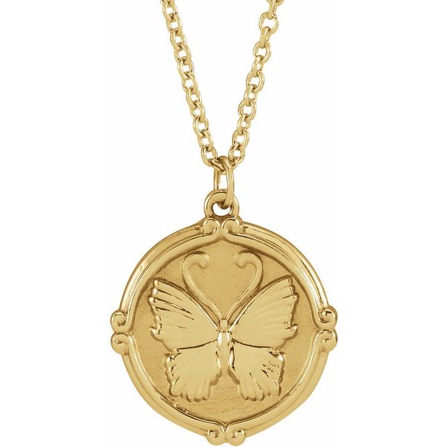Butterfly medallion necklace discount
