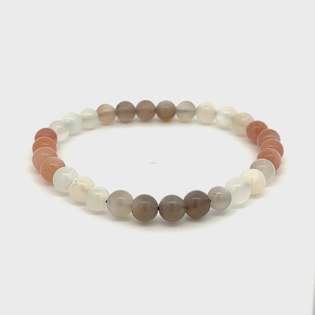 6mm Mixed Moonstone Stacker Bracelet