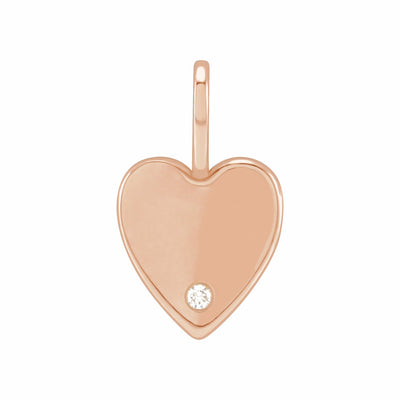 14K Gold Natural Diamond Heart Pendant