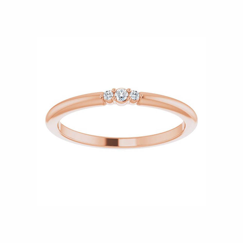 14k Gold Triple Diamond Stackable Ring