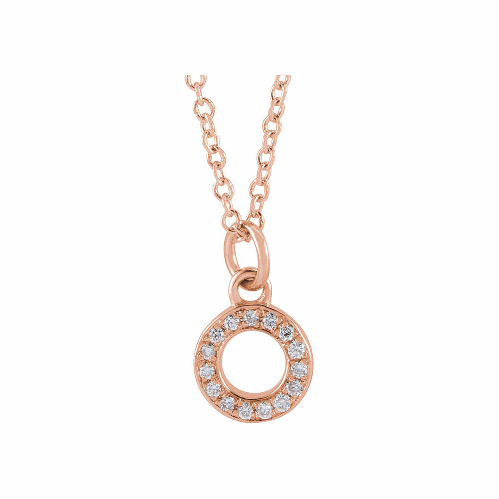 14k Gold & Diamond Petite Initial Charm Necklace 16-18"