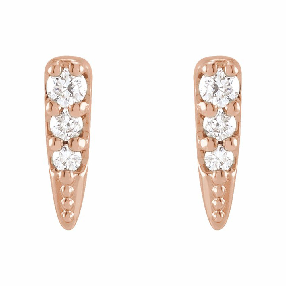 14k Gold Diamond Spike Earrings