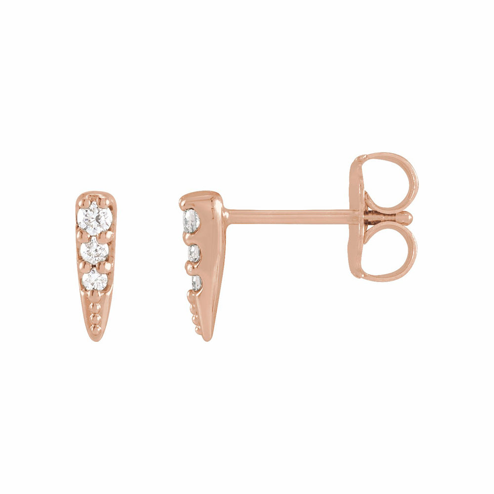 14k Gold Diamond Spike Earrings