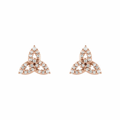 14k Gold Diamond Celtic Trinity Earrings