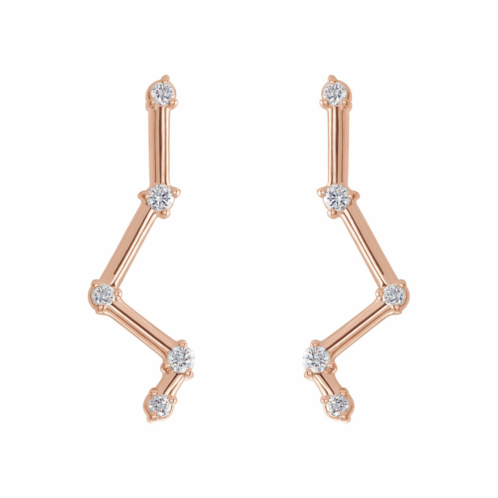 14k Gold 1/10 CTW Diamond Constellation Earring Climbers
