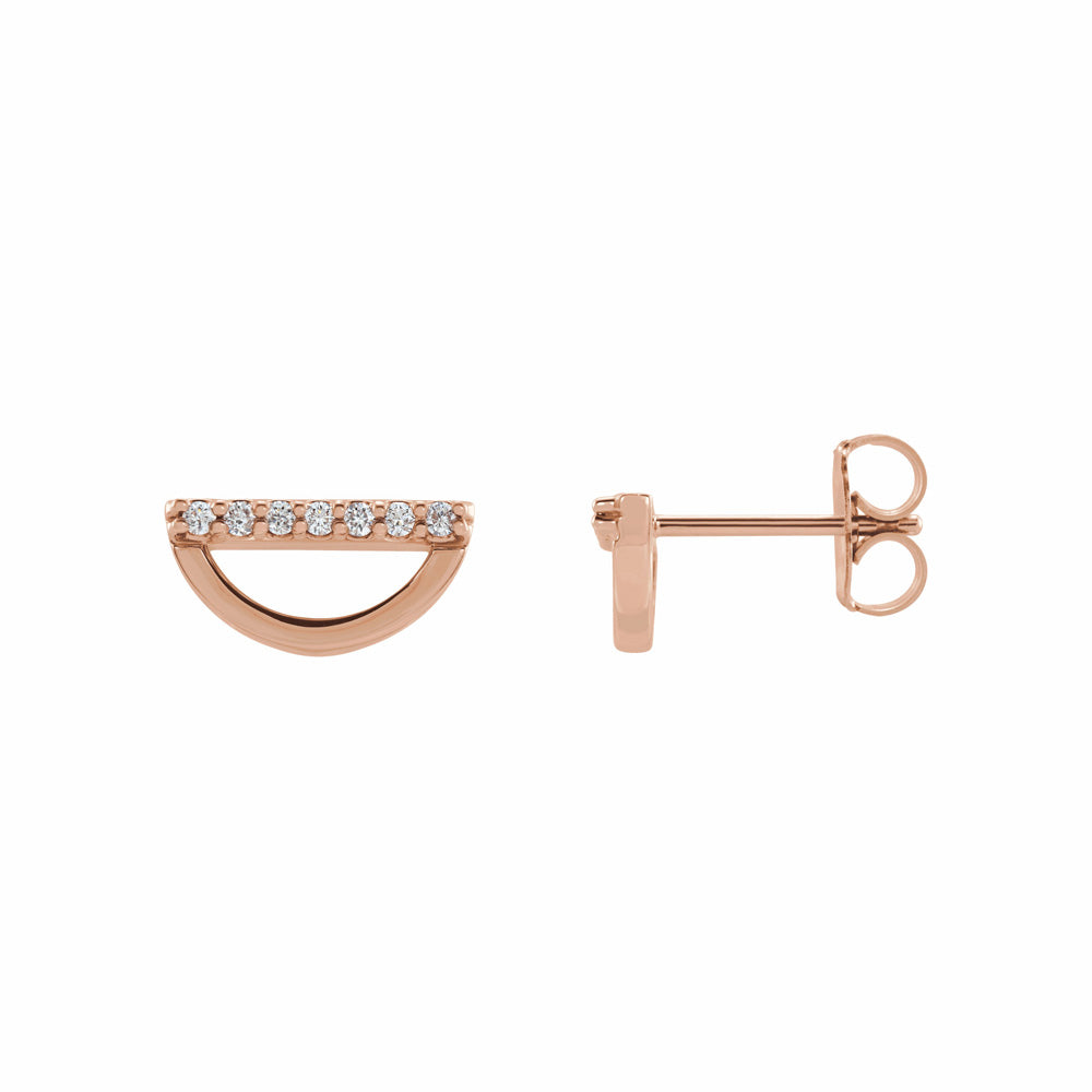 14k Gold Diamond Geometric Earrings