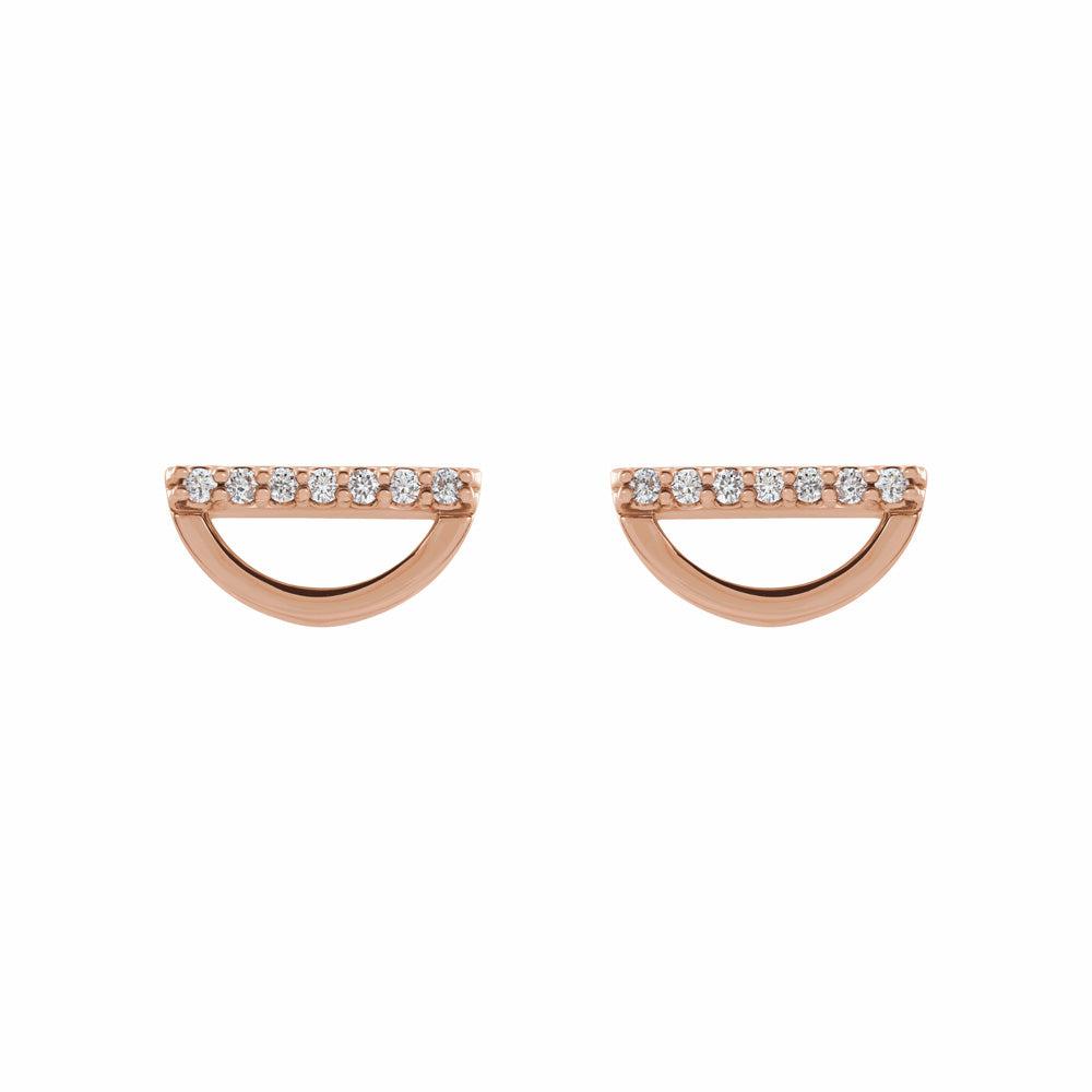 14k Gold Diamond Geometric Earrings