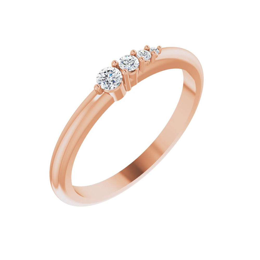 14k Gold Graduated Diamond Stackable Ring