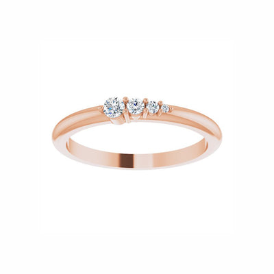 14k Gold Graduated Diamond Stackable Ring