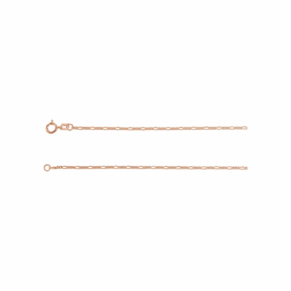 14k Gold Concave Figaro Chain Bracelet