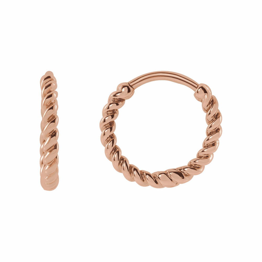 14k Gold 11 mm Twisted Rope Huggies