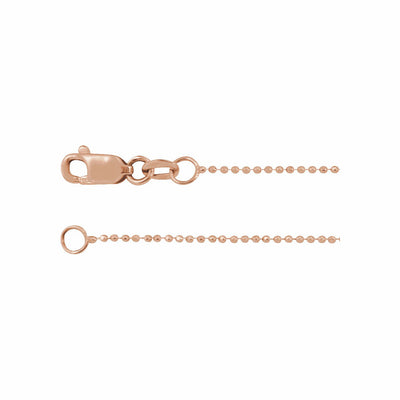 14k Gold 1mm Diamond-Cut Bead Chain Bracelet