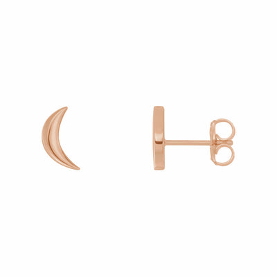 14k Gold Crescent Moon Earrings