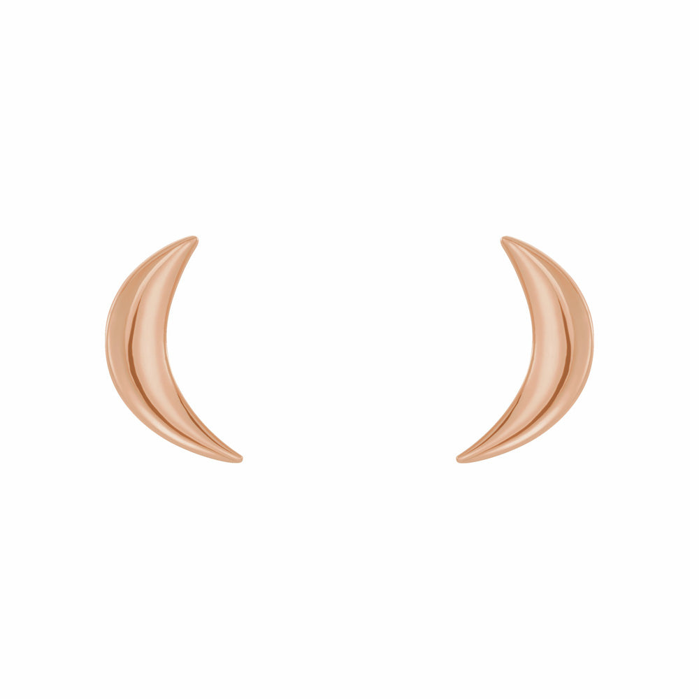 14k Gold Crescent Moon Earrings – Moonstone - Main Image