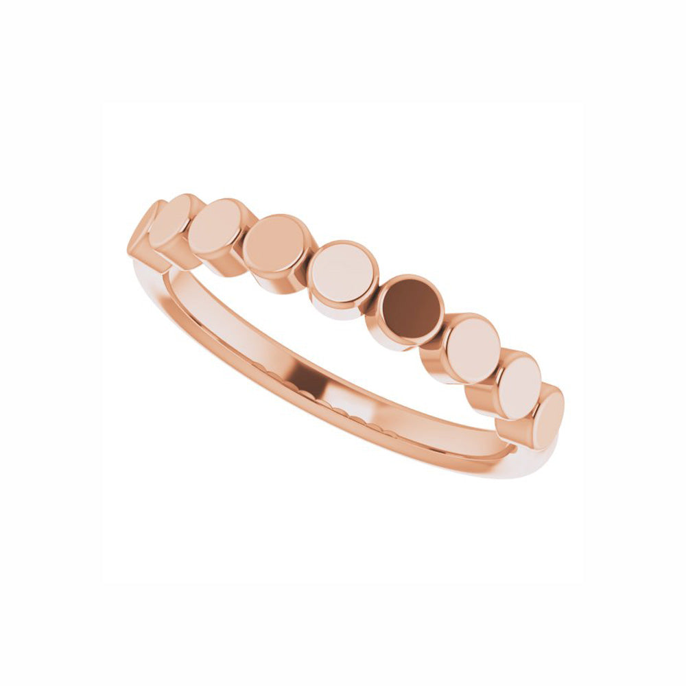 14k Gold Geometric Disks Stackable Ring