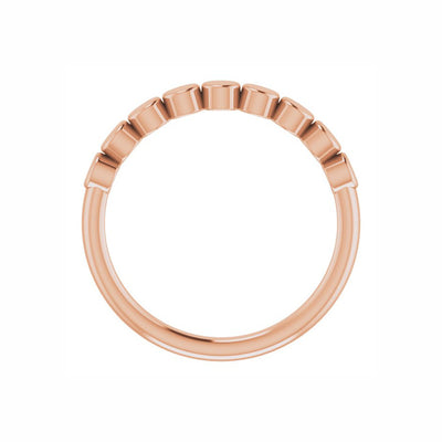 14k Gold Geometric Disks Stackable Ring