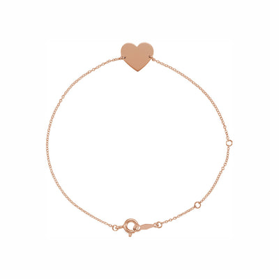 Engravable Heart Bracelet - Cable Chain