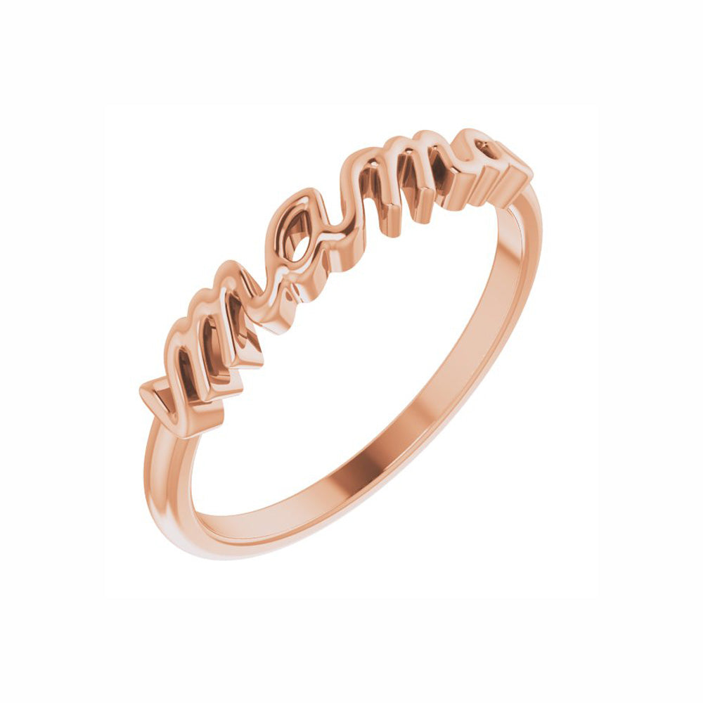 Mama script ring top