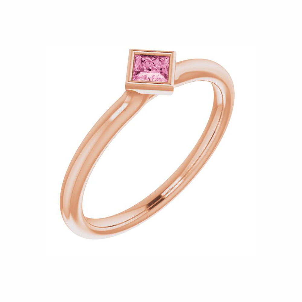Pink Tourmaline Stackable Ring