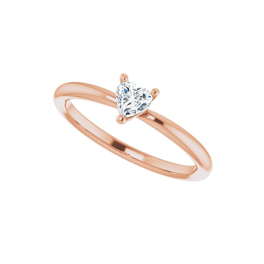 White Sapphire Heart Solitaire Ring