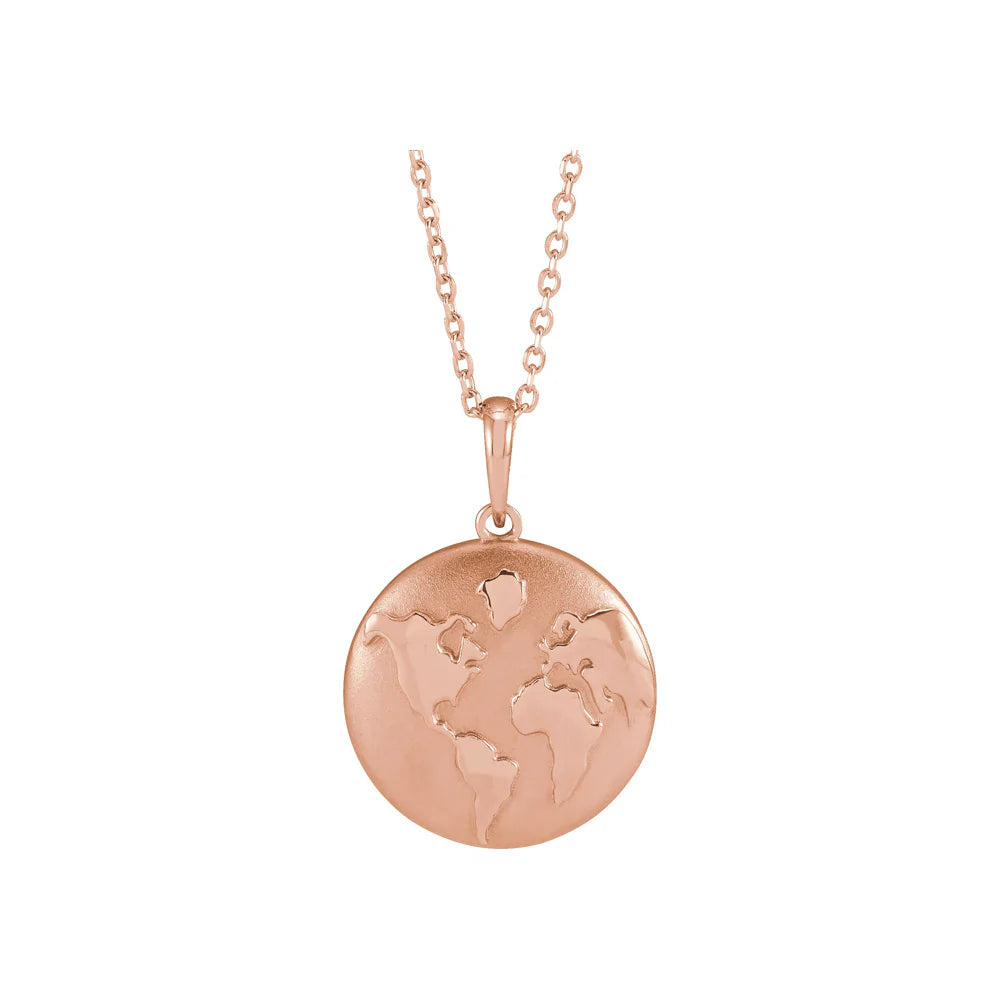 14k Gold Earth Pendant