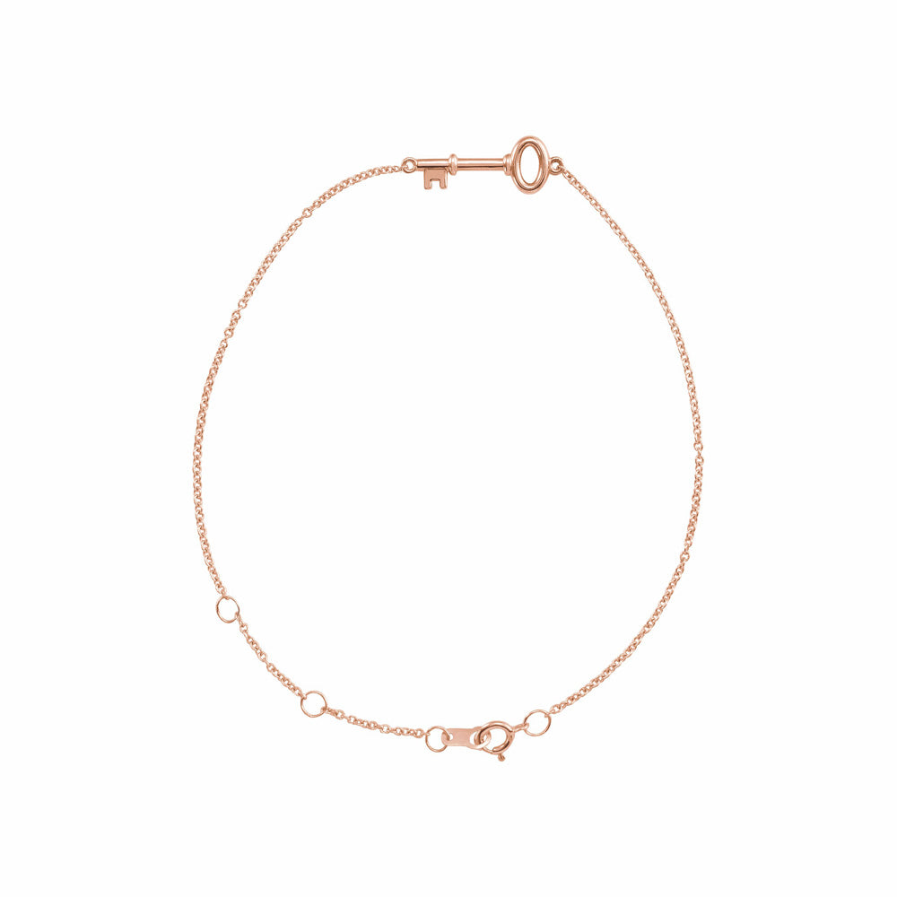 14k Gold Petite Key Bracelet