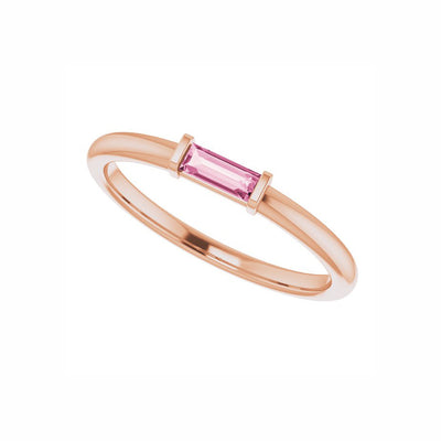 Tourmaline Straight Baguette Stackable Ring