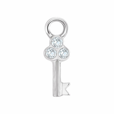 14k Gold Diamond Key Dangle