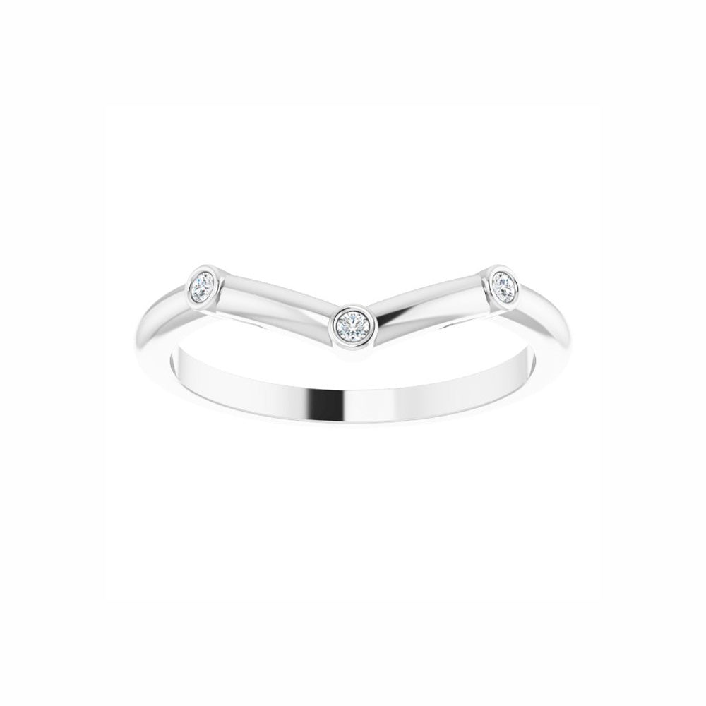 14k Gold Diamond Stacking Chevron Ring