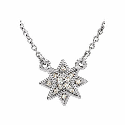 Sterling Silver Diamond Star Necklace