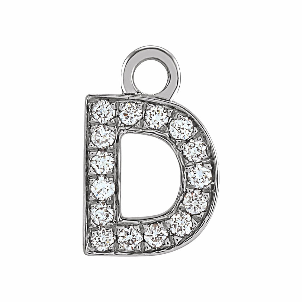 14k Gold Diamond Initial Letter Dangle – Moonstone