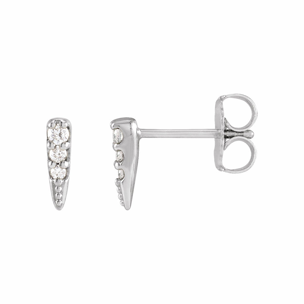 Sterling Silver Diamond Spike Earrings