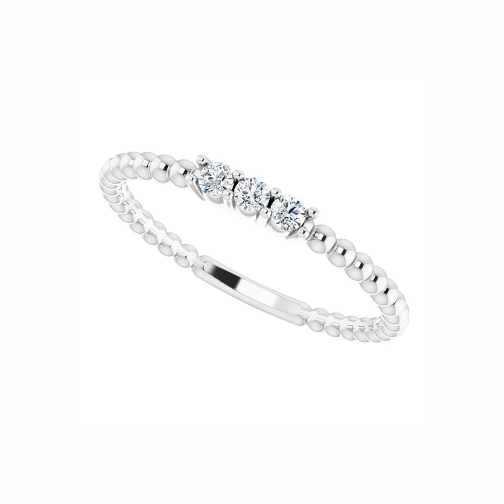 14k Gold Diamond Beaded Ring