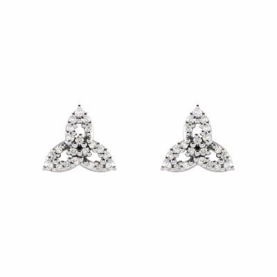 Sterling Silver Diamond Celtic Trinity Earrings