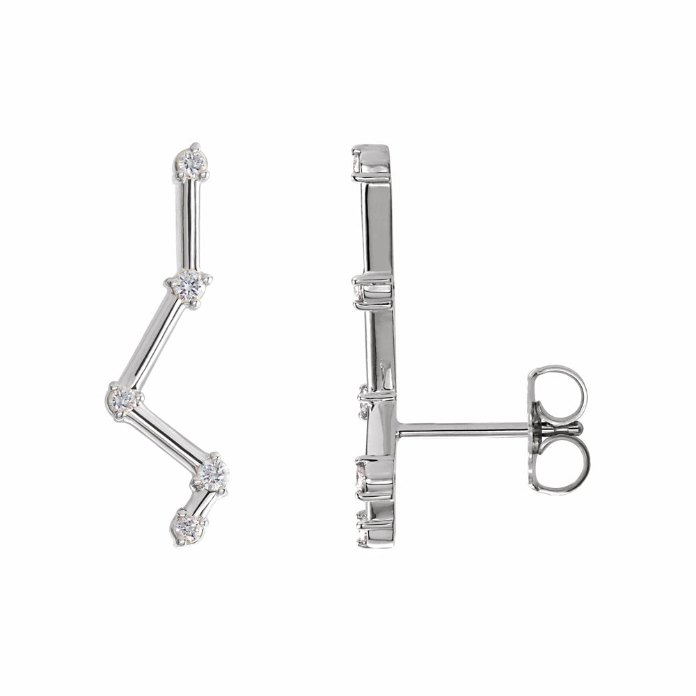 Sterling Silver 1/10 CTW Diamond Constellation Earring Climbers