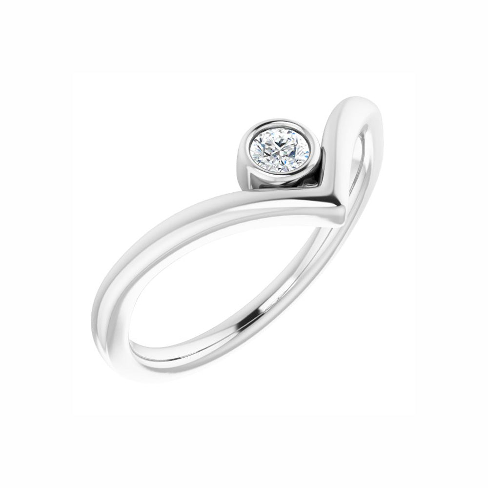 Diamond Bezel-Set V Ring