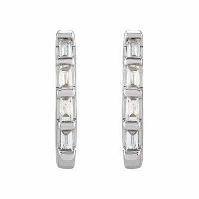 Sterling Silver Gemstone Huggie Earrings