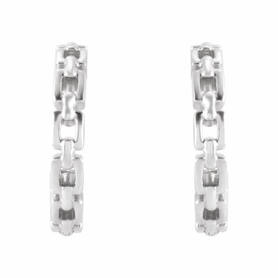 Sterling Silver Chain Link Huggie Earrings