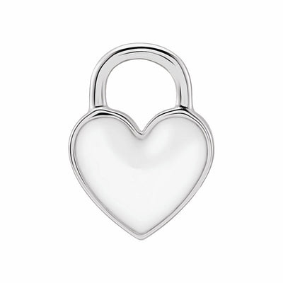 Sterling Silver Enameled Heart Charm Pendant