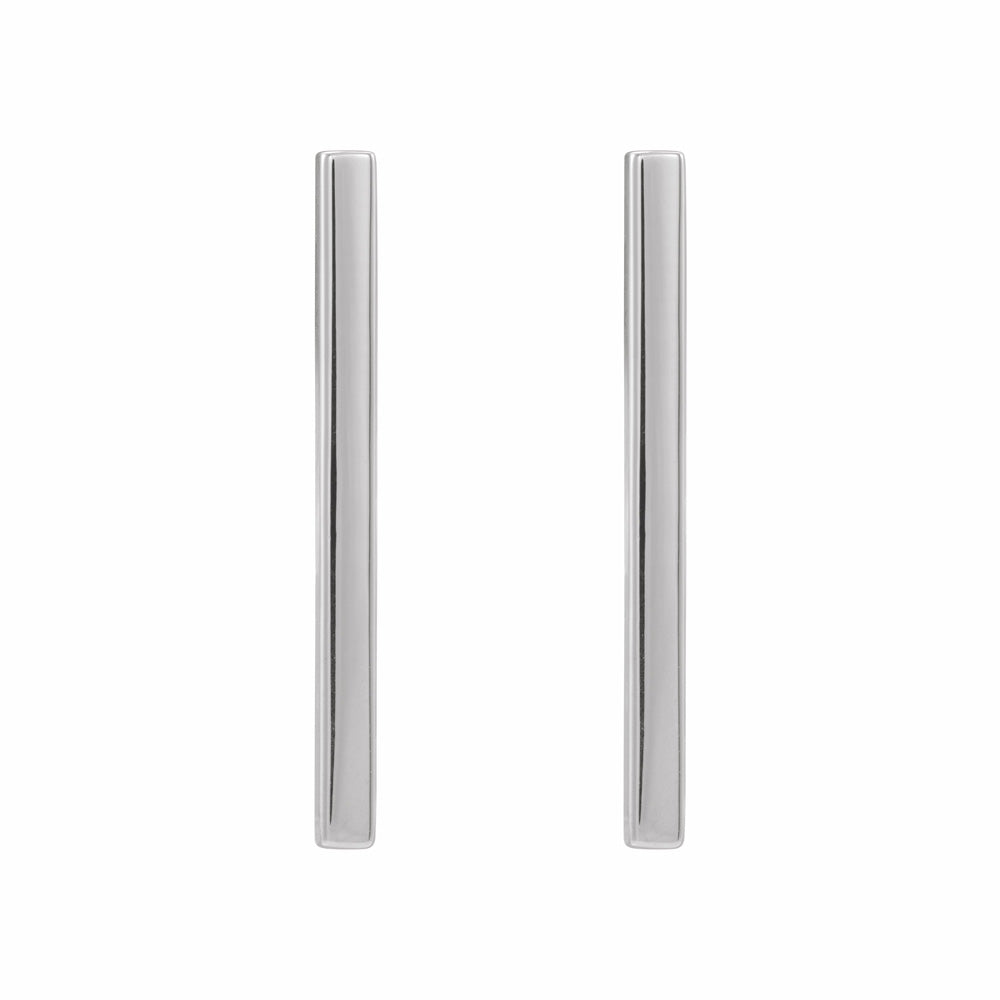 Sterling Silver 24x2 mm Bar Earrings