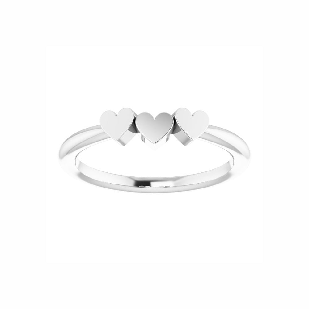 Sterling Silver Customizable Heart Family Ring